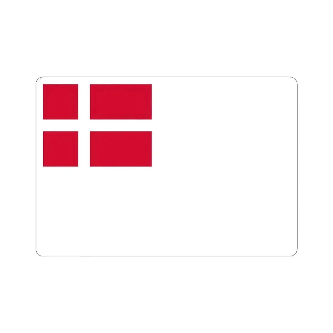Danish White Ensign (Denmark) STICKER Vinyl Kiss-Cut Decal 4 Inch White - The Sticker Space