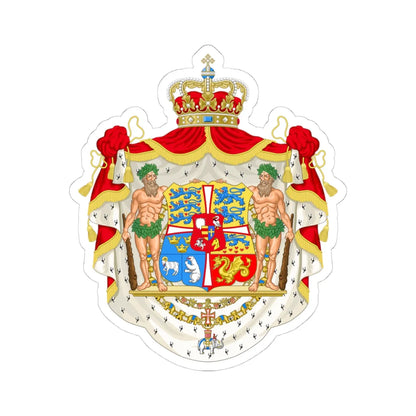 Danmarks rigsvåben 1947-1972 (Denmark) (Coat of Arms) STICKER Vinyl Kiss-Cut Decal 4 Inch White - The Sticker Space