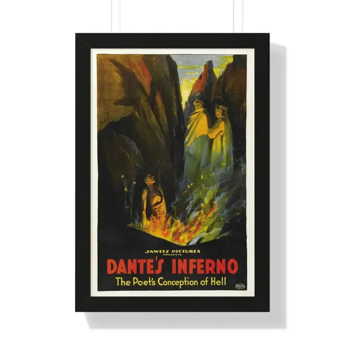 DANTE'S INFERNO (2) 1921 - Framed Movie Poster 16″ x 24″ Black - The Sticker Space