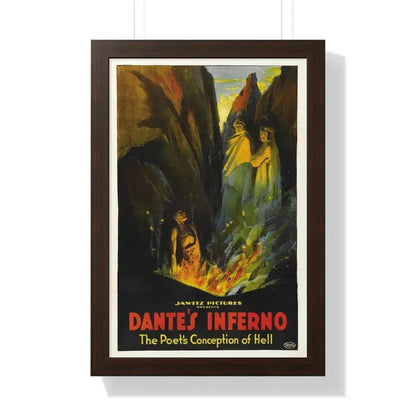DANTE'S INFERNO (2) 1921 - Framed Movie Poster 16″ x 24″ Walnut - The Sticker Space