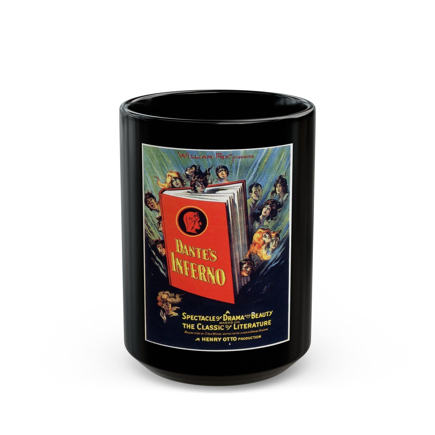 DANTE'S INFERNO 1921 Movie Poster - Black Coffee Mug-15oz-The Sticker Space