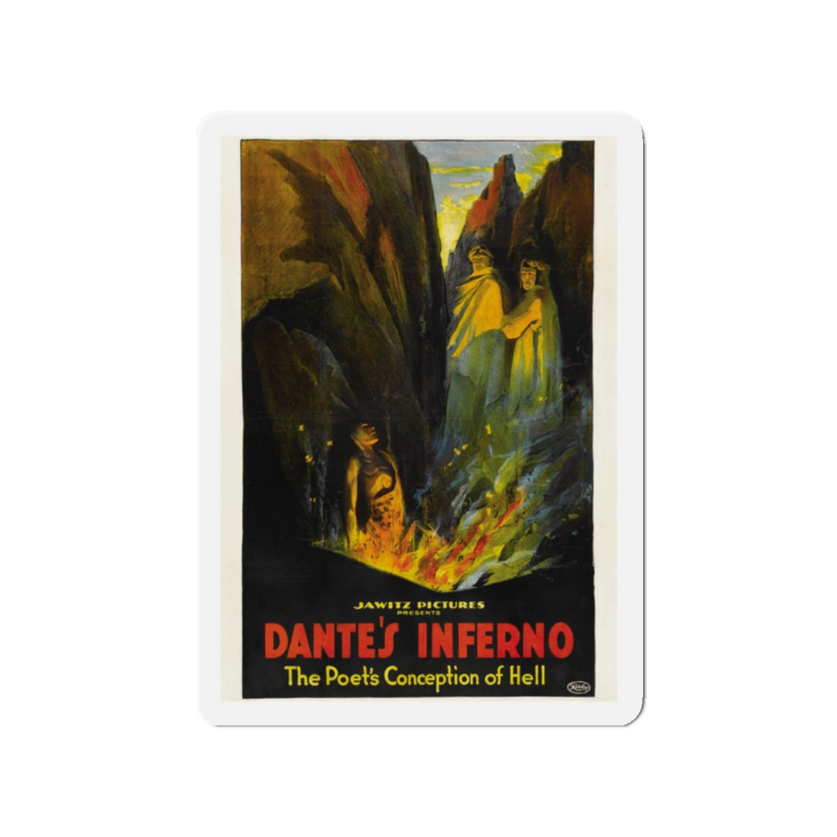 DANTE'S INFERNO (2) 1921 Movie Poster - Die-Cut Magnet-2" x 2"-The Sticker Space