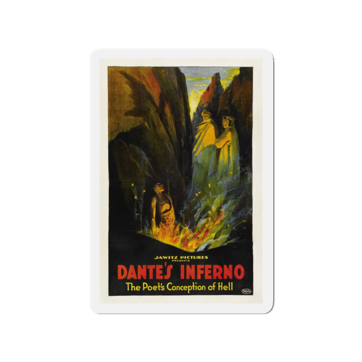 DANTE'S INFERNO (2) 1921 Movie Poster - Die-Cut Magnet-3" x 3"-The Sticker Space