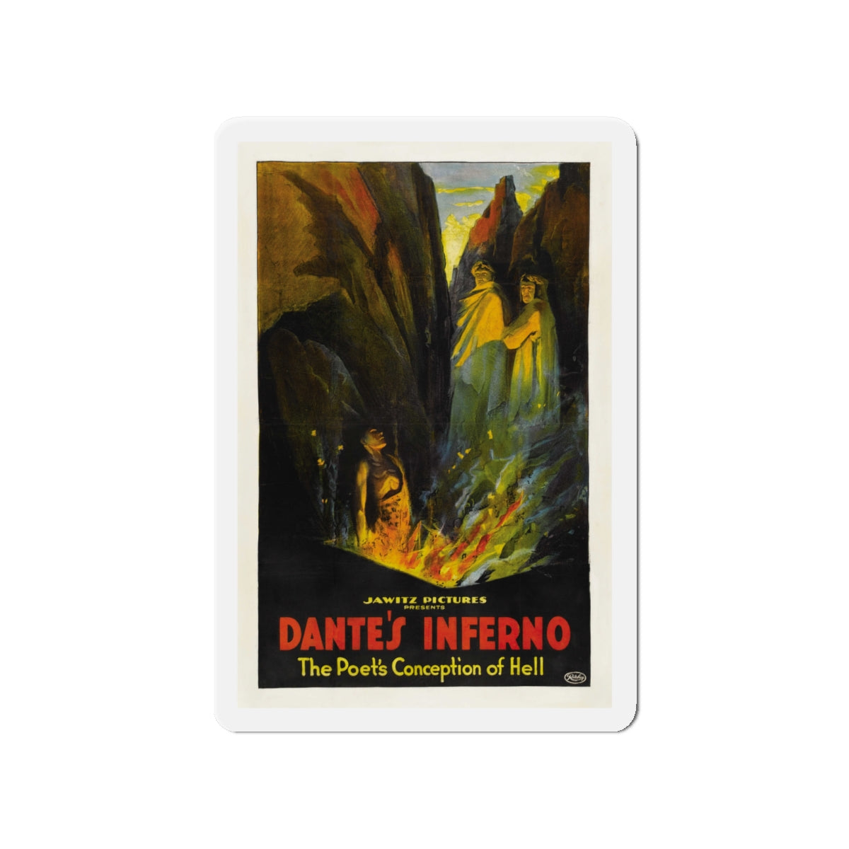 DANTE'S INFERNO (2) 1921 Movie Poster - Die-Cut Magnet-4" x 4"-The Sticker Space