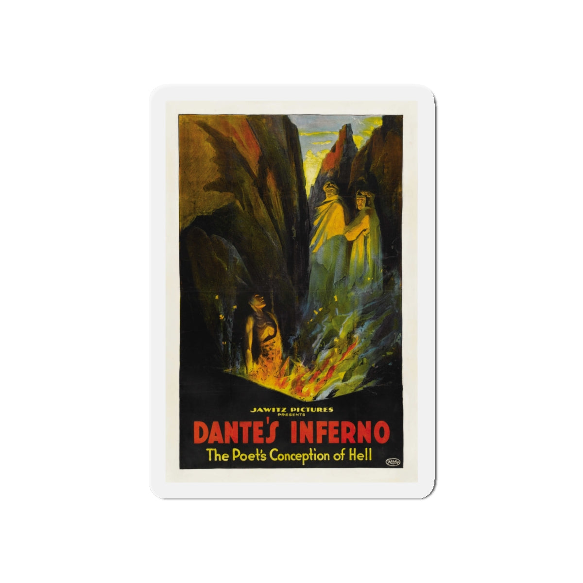 DANTE'S INFERNO (2) 1921 Movie Poster - Die-Cut Magnet-5" x 5"-The Sticker Space