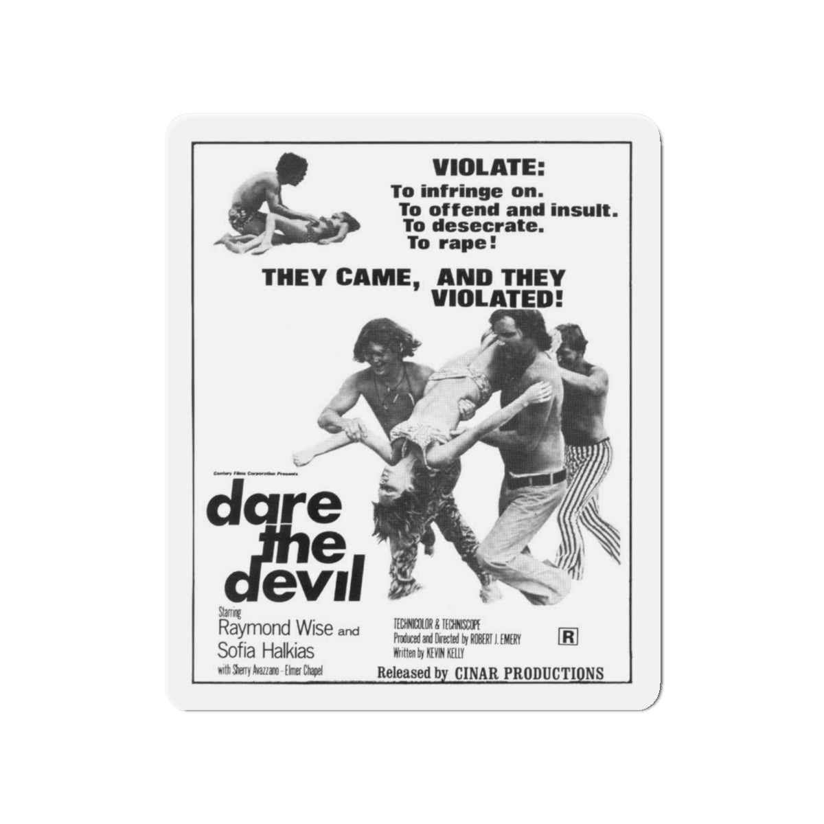 DARE THE DEVIL 1969 Movie Poster - Die-Cut Magnet-4" x 4"-The Sticker Space