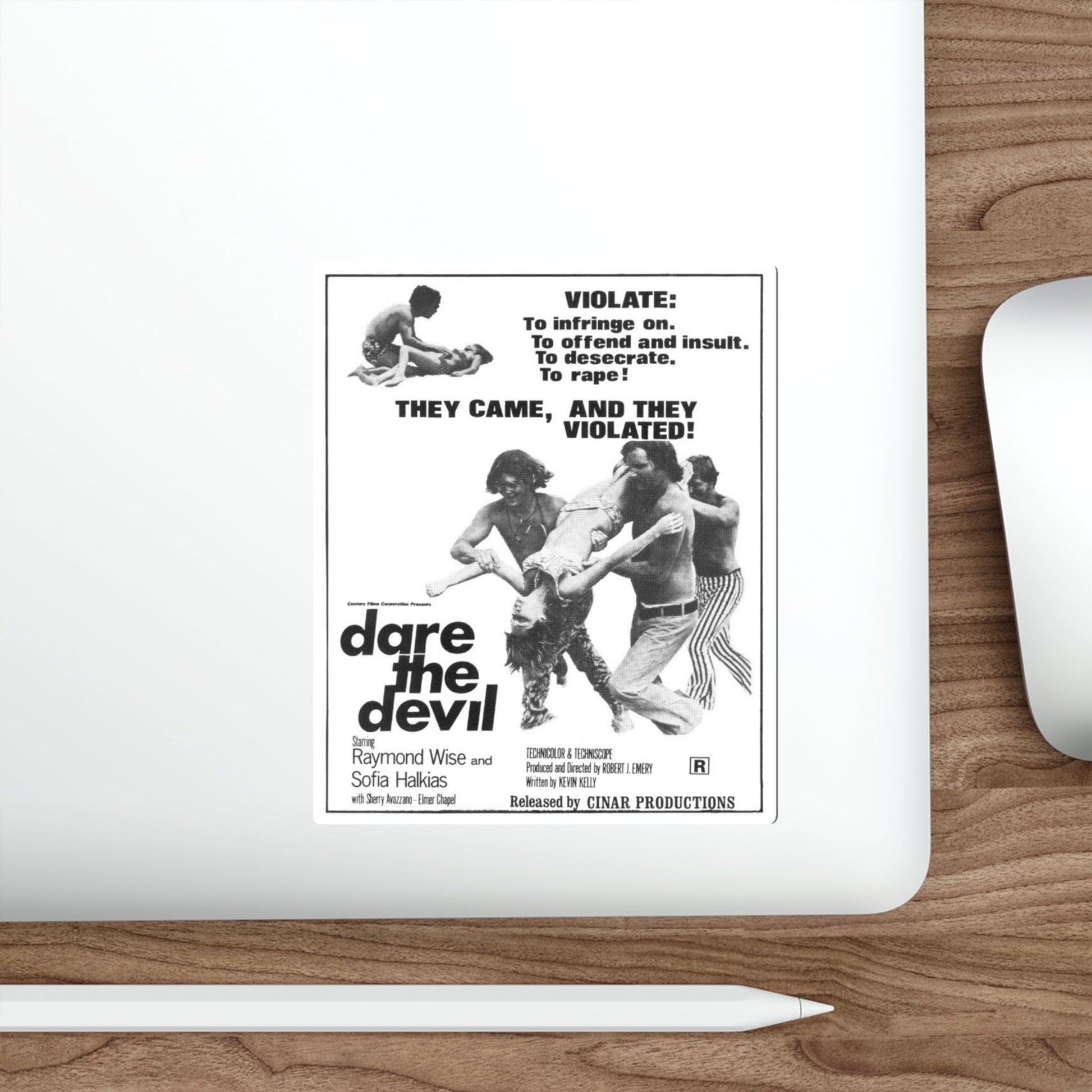 DARE THE DEVIL 1969 Movie Poster STICKER Vinyl Die-Cut Decal-The Sticker Space