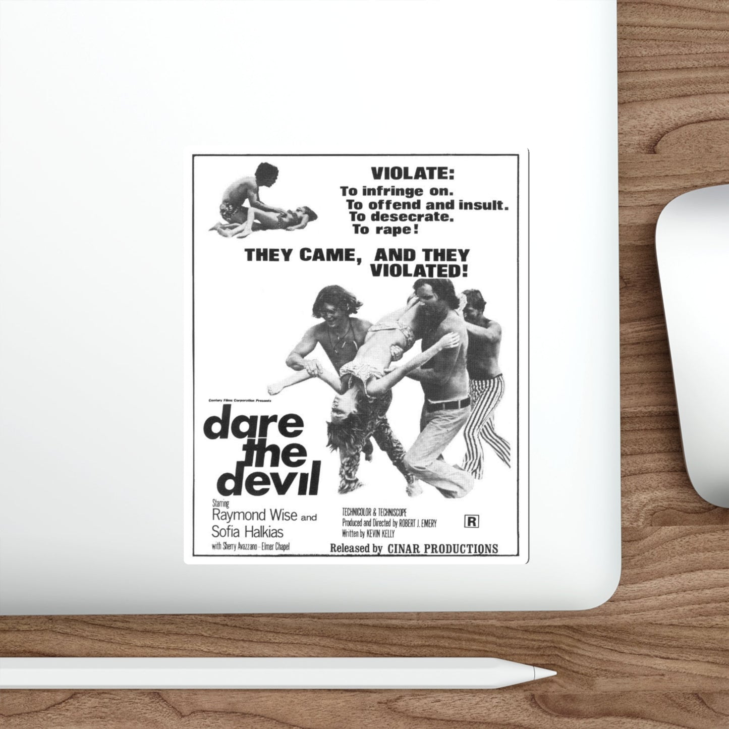 DARE THE DEVIL 1969 Movie Poster STICKER Vinyl Die-Cut Decal-The Sticker Space