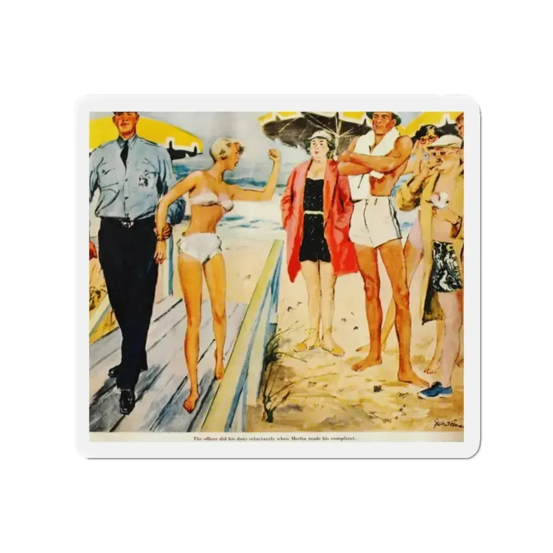 Daring Bikini, 1949 (Magazine Illustration) Refrigerator Magnet - The Sticker Space