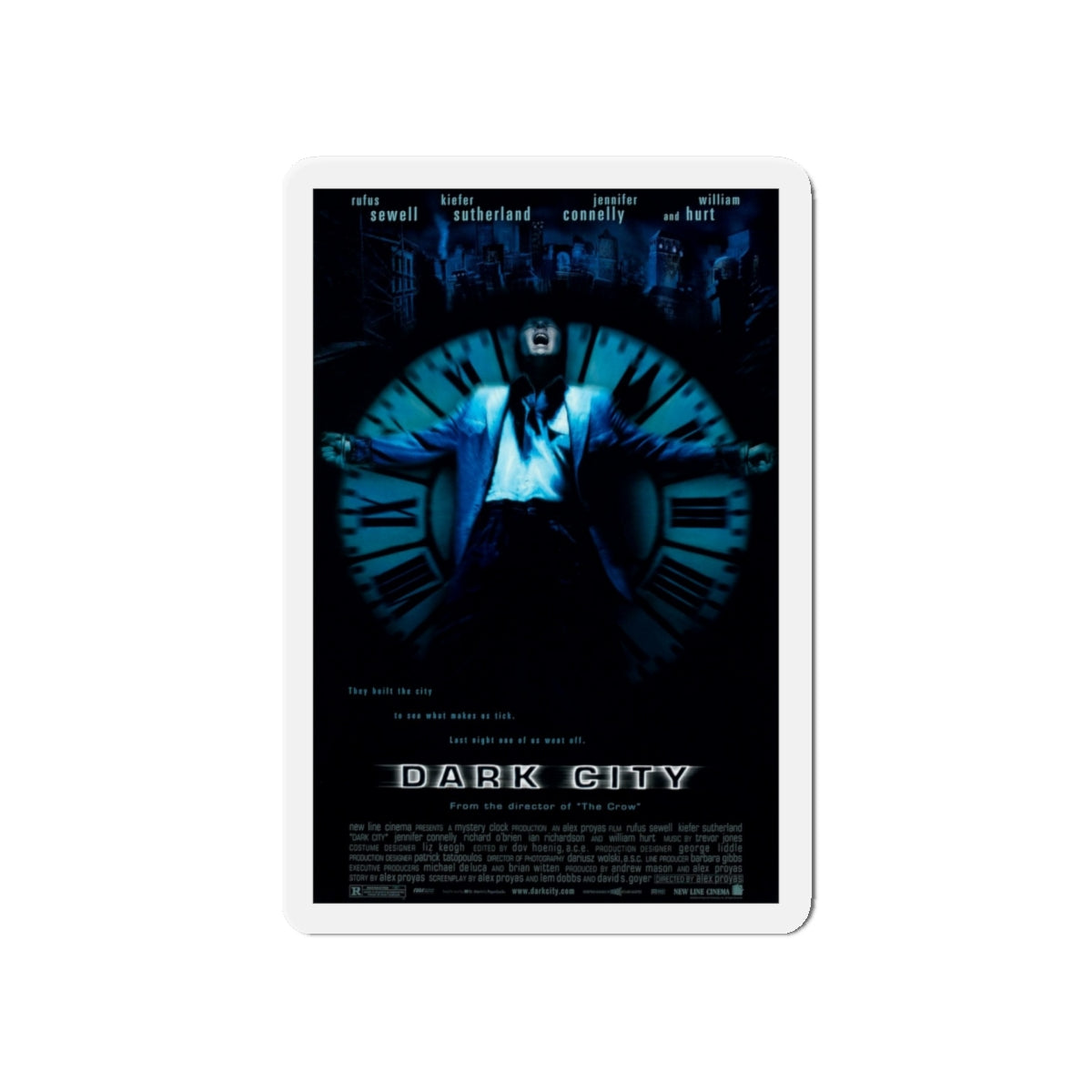 DARK CITY 1998 Movie Poster - Die-Cut Magnet-5" x 5"-The Sticker Space