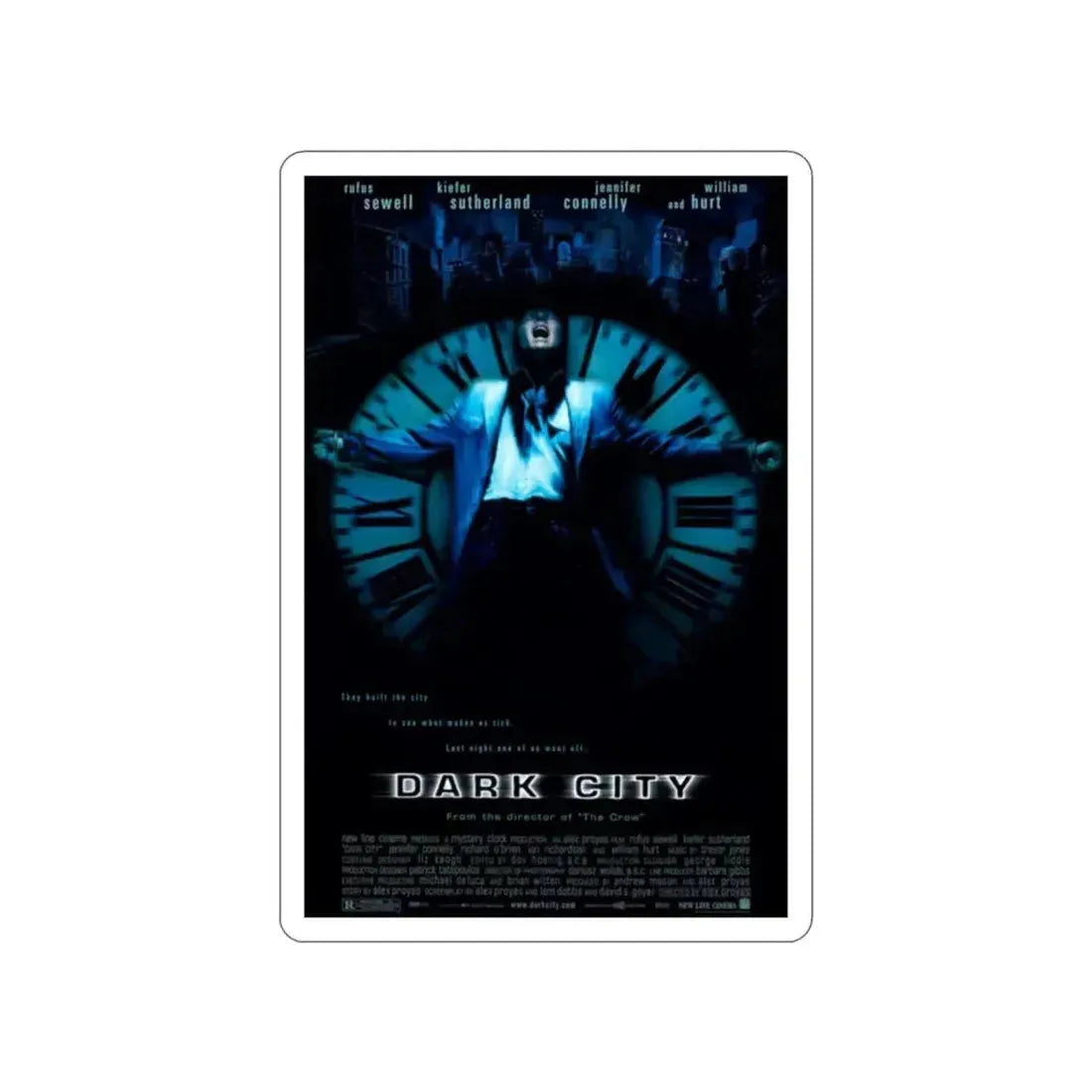 DARK CITY 1998 Movie Poster STICKER Vinyl Die-Cut Decal 2 Inch - The Sticker Space