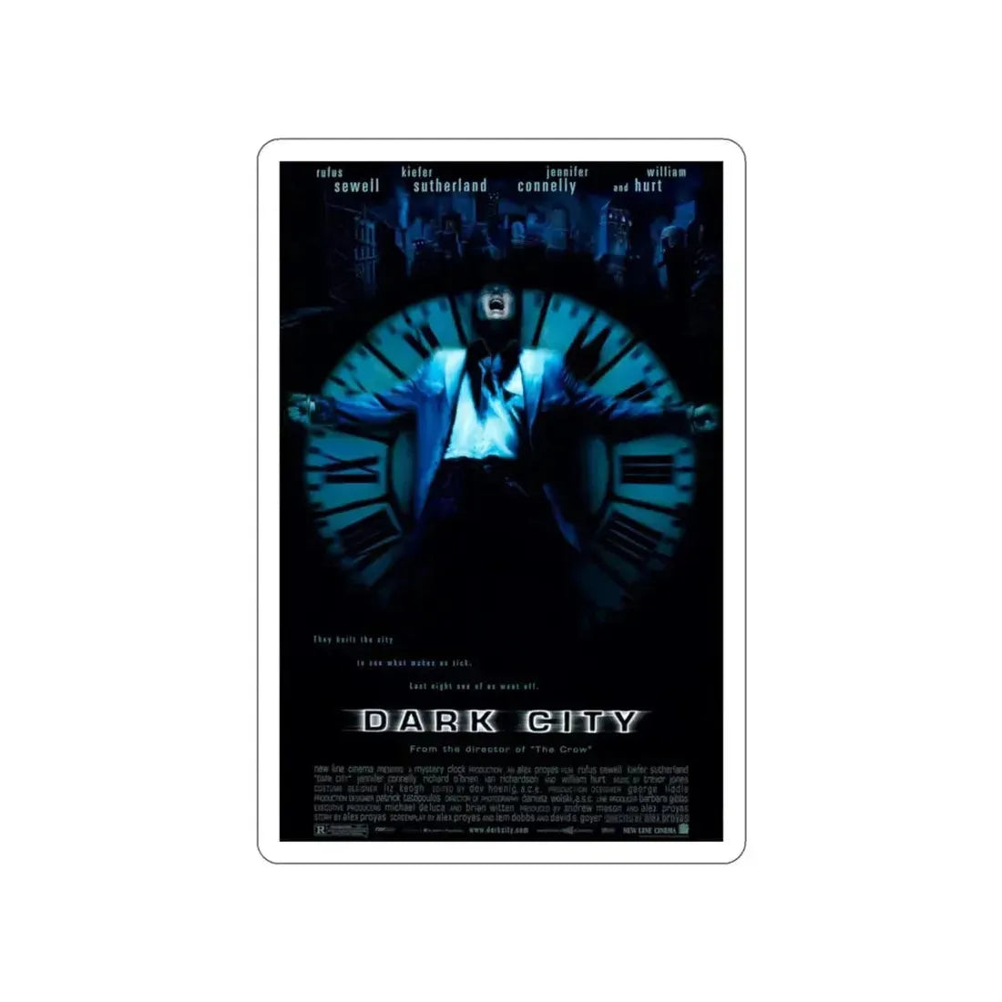 DARK CITY 1998 Movie Poster STICKER Vinyl Die-Cut Decal 3 Inch - The Sticker Space