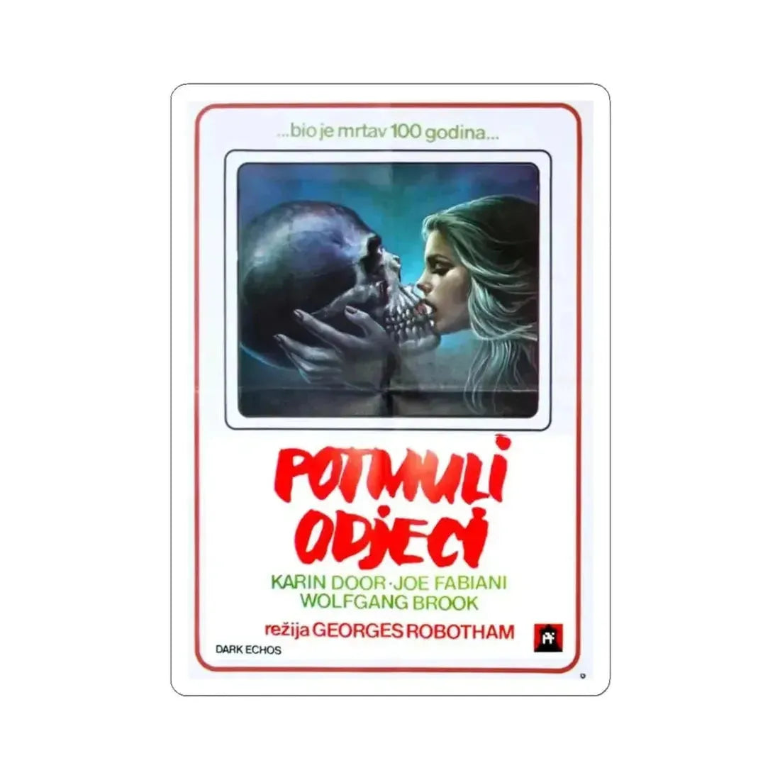 DARK ECHOES 1977 Movie Poster - STICKER Vinyl Kiss-Cut Decal 3 Inch White - The Sticker Space