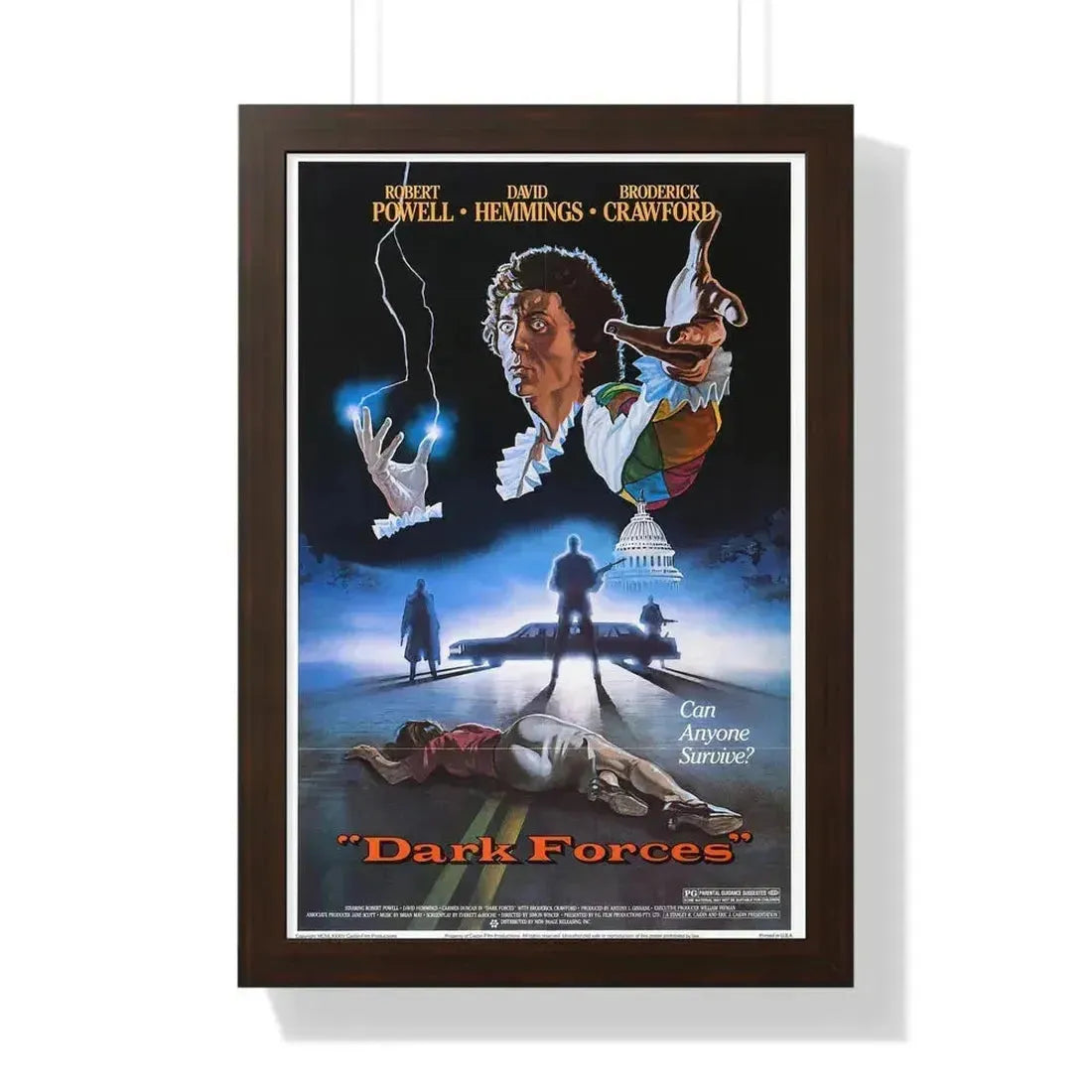 DARK FORCES (HARLEQUIN) 1980 - Framed Movie Poster 16″ x 24″ Walnut - The Sticker Space