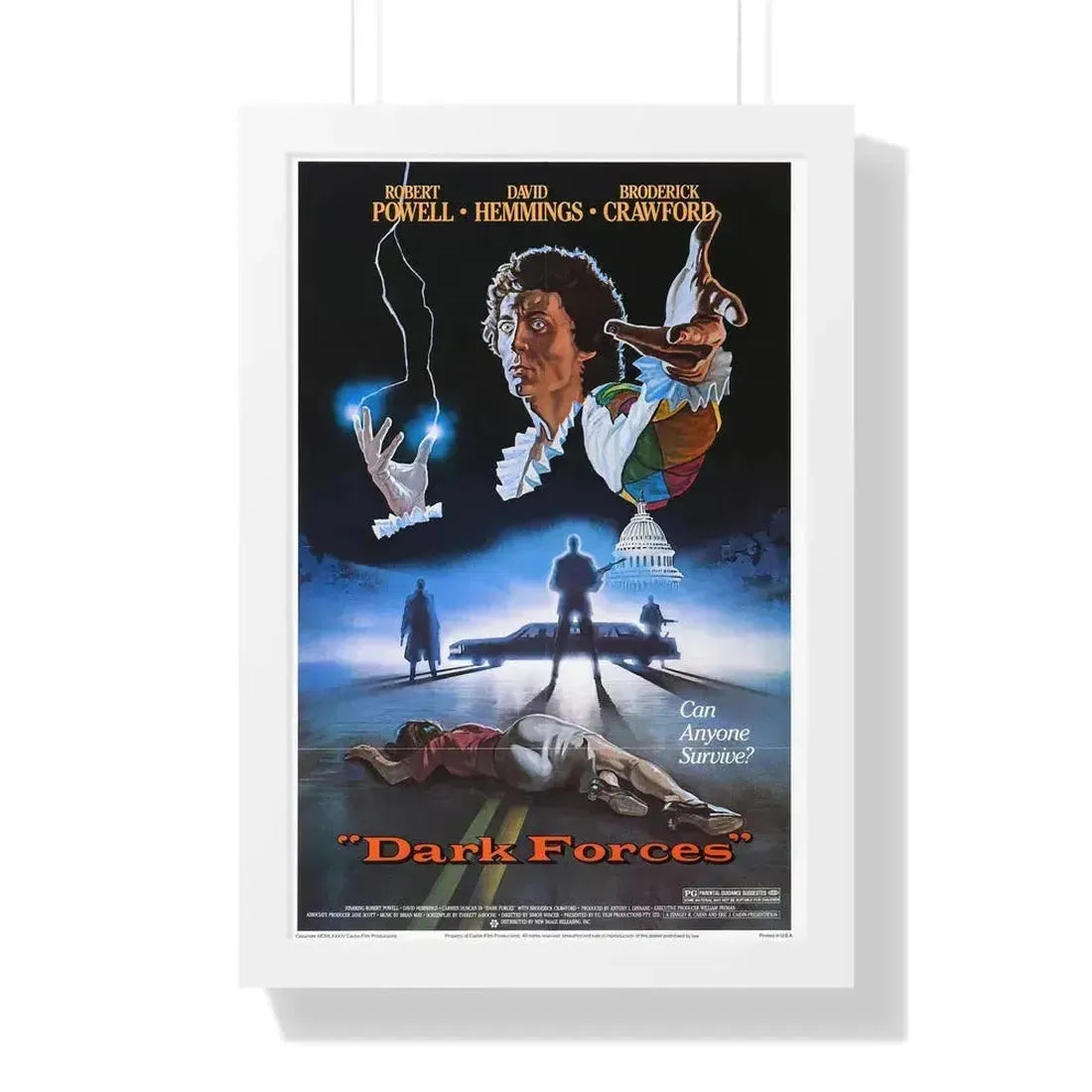 DARK FORCES (HARLEQUIN) 1980 - Framed Movie Poster 16″ x 24″ White - The Sticker Space