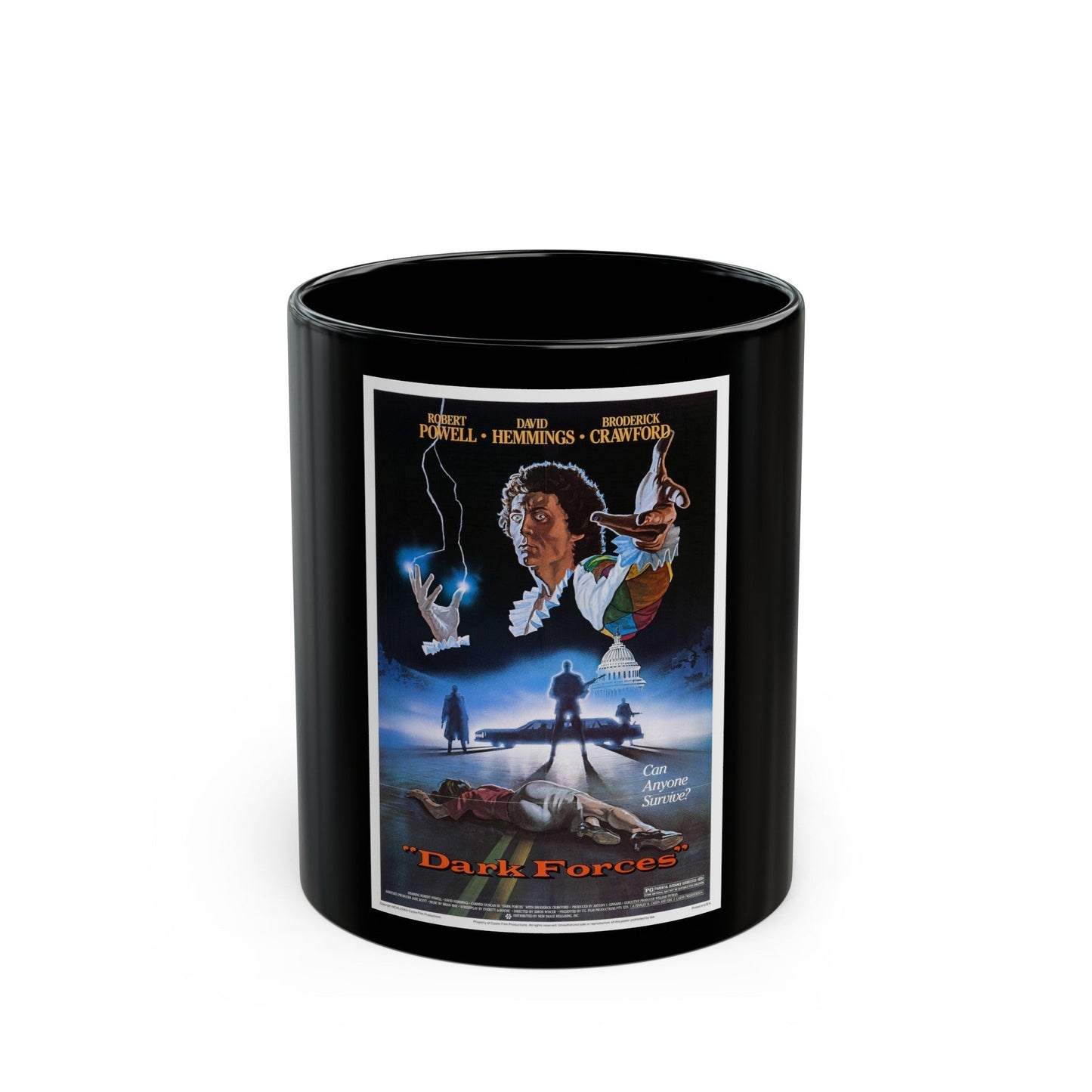 DARK FORCES (HARLEQUIN) 1980 Movie Poster - Black Coffee Mug-11oz-The Sticker Space