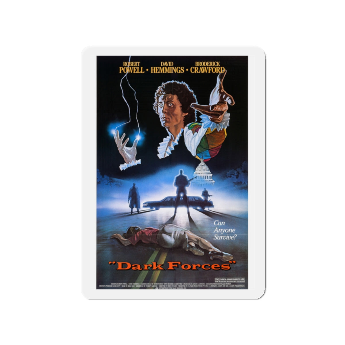 DARK FORCES (HARLEQUIN) 1980 Movie Poster - Die-Cut Magnet-2" x 2"-The Sticker Space