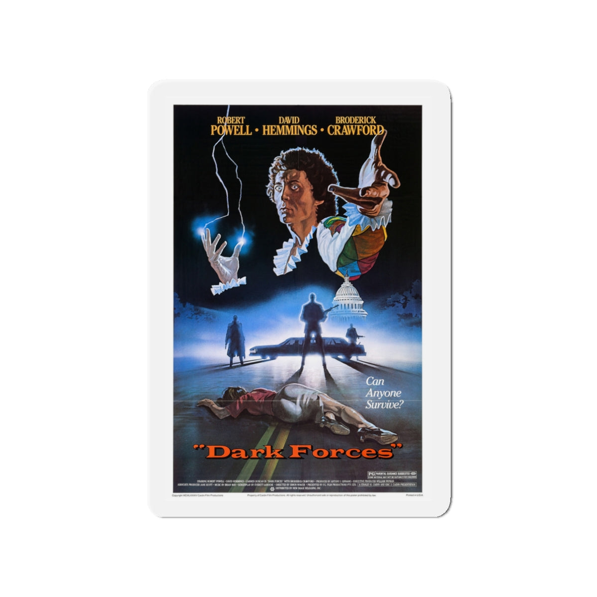 DARK FORCES (HARLEQUIN) 1980 Movie Poster - Die-Cut Magnet-3" x 3"-The Sticker Space