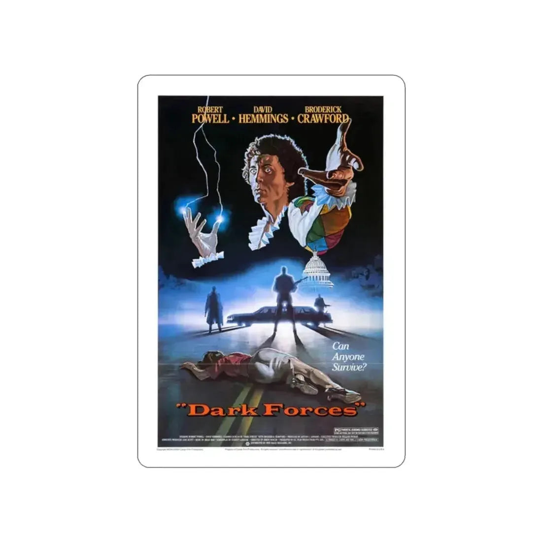 DARK FORCES (HARLEQUIN) 1980 Movie Poster STICKER Vinyl Die-Cut Decal - The Sticker Space