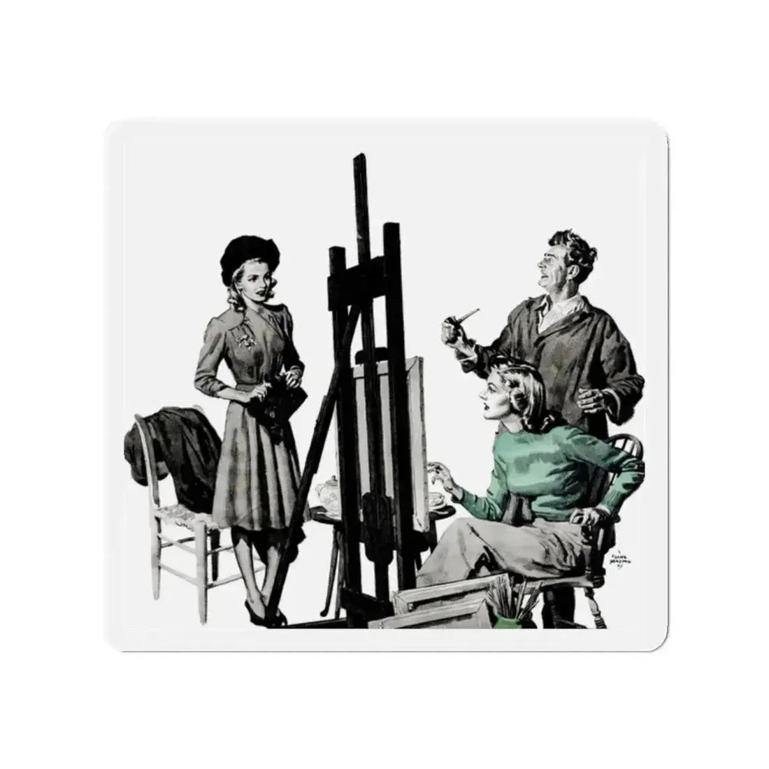 Dark Fortune, Liberty magazine, November 16, 1940 (Magazine Illustration) Refrigerator Magnet 2 Inch - The Sticker Space