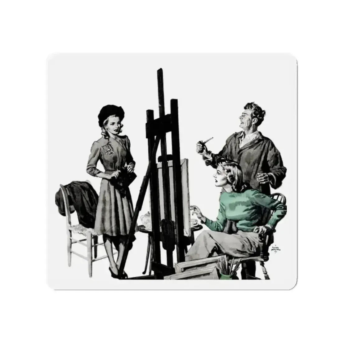 Dark Fortune, Liberty magazine, November 16, 1940 (Magazine Illustration) Refrigerator Magnet - The Sticker Space