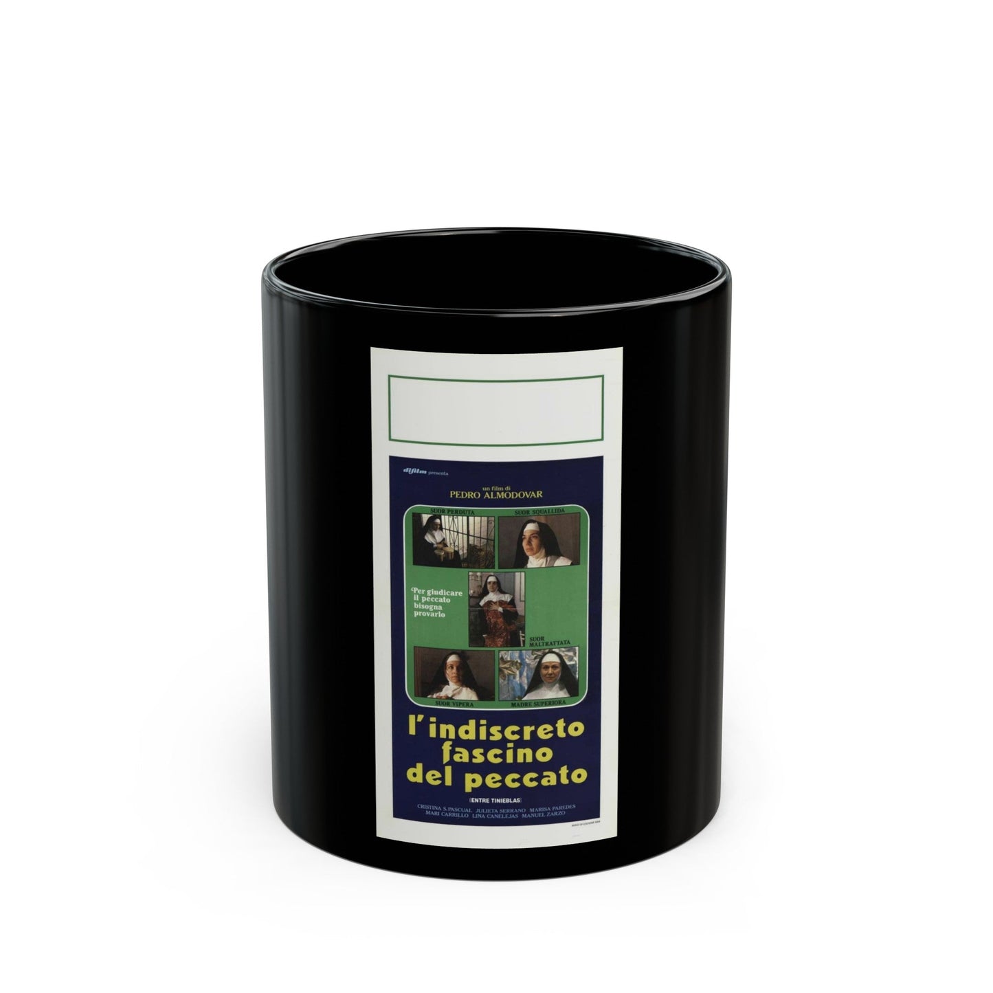 DARK HABITS 1983 Movie Poster - Black Coffee Mug-11oz-The Sticker Space