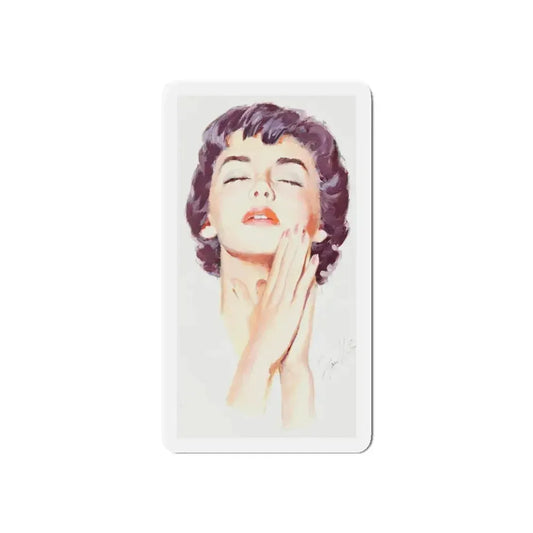 Dark Haired Women Portrait (c. 1950s) (Magazine Illustration) Refrigerator Magnet 6 Inch - The Sticker Space