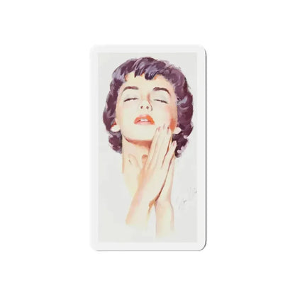 Dark Haired Women Portrait (c. 1950s) (Magazine Illustration) Refrigerator Magnet - The Sticker Space