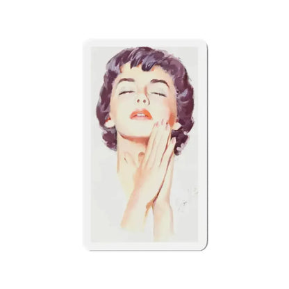 Dark Haired Women Portrait (c. 1950s) (Magazine Illustration) Refrigerator Magnet - The Sticker Space