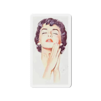 Dark Haired Women Portrait (c. 1950s) (Magazine Illustration) Refrigerator Magnet - The Sticker Space