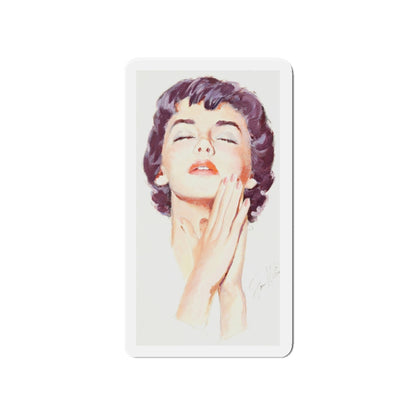 Dark Haired Women Portrait (c. 1950s) (Magazine Illustration) Refrigerator Magnet-4" x 4"-The Sticker Space