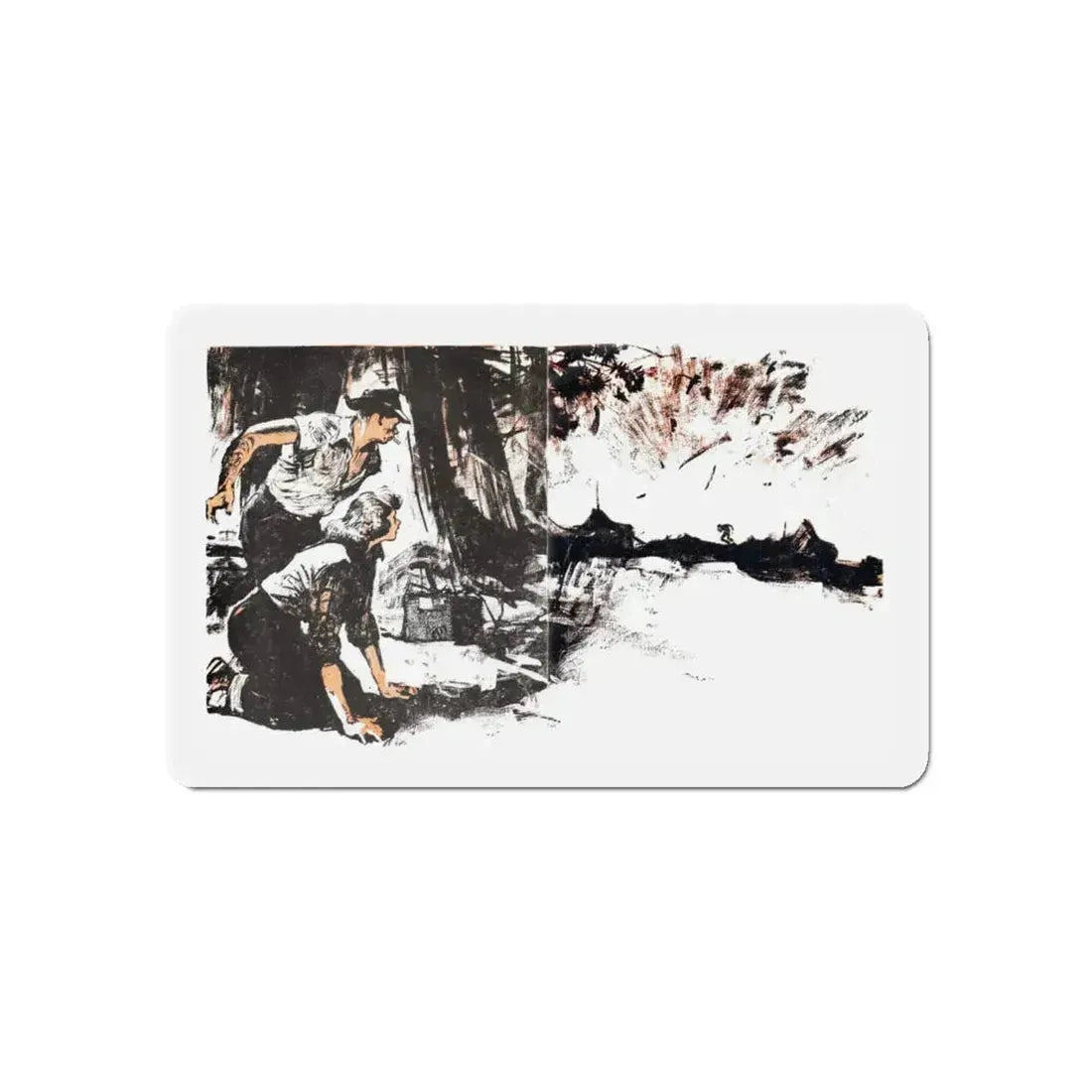 Dark Interlude (1), Blue Book Magazine, August 1949 (Magazine Illustration) Refrigerator Magnet 6 Inch - The Sticker Space