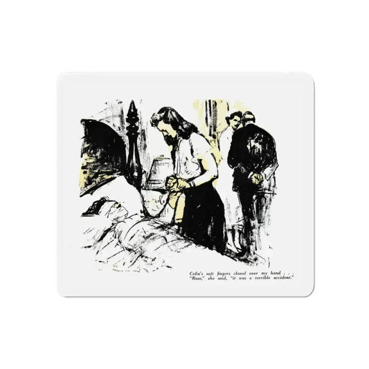 Dark Interlude (2), Blue Book Magazine, August 1949 (Magazine Illustration) Refrigerator Magnet 6 Inch - The Sticker Space