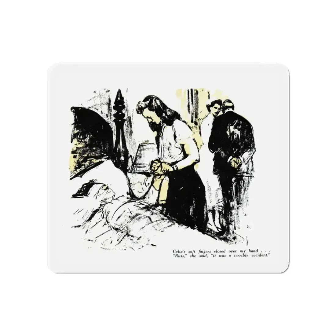 Dark Interlude (2), Blue Book Magazine, August 1949 (Magazine Illustration) Refrigerator Magnet - The Sticker Space