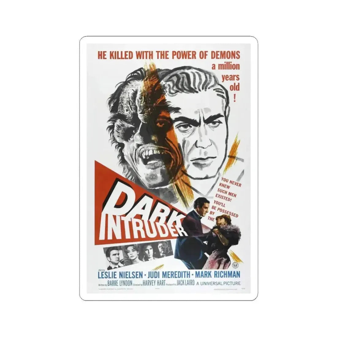 DARK INTRUDER 1965 Movie Poster - STICKER Vinyl Kiss-Cut Decal 3 Inch White - The Sticker Space