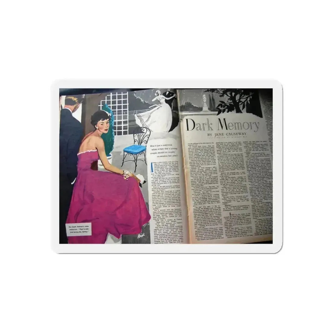 Dark Memory, Woman's Own, August 14, 1952 (Magazine Illustration) Refrigerator Magnet - The Sticker Space