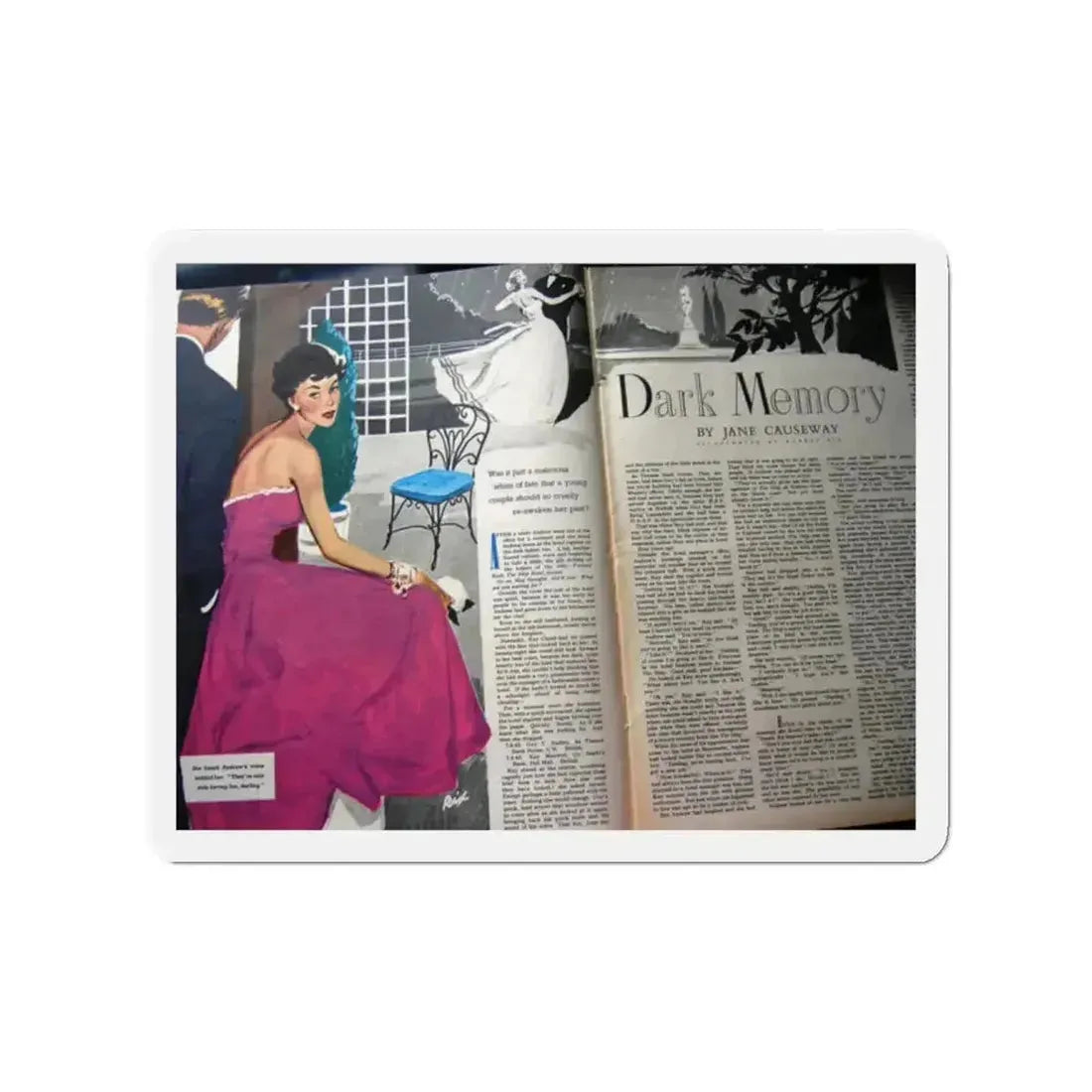 Dark Memory, Woman's Own, August 14, 1952 (Magazine Illustration) Refrigerator Magnet - The Sticker Space