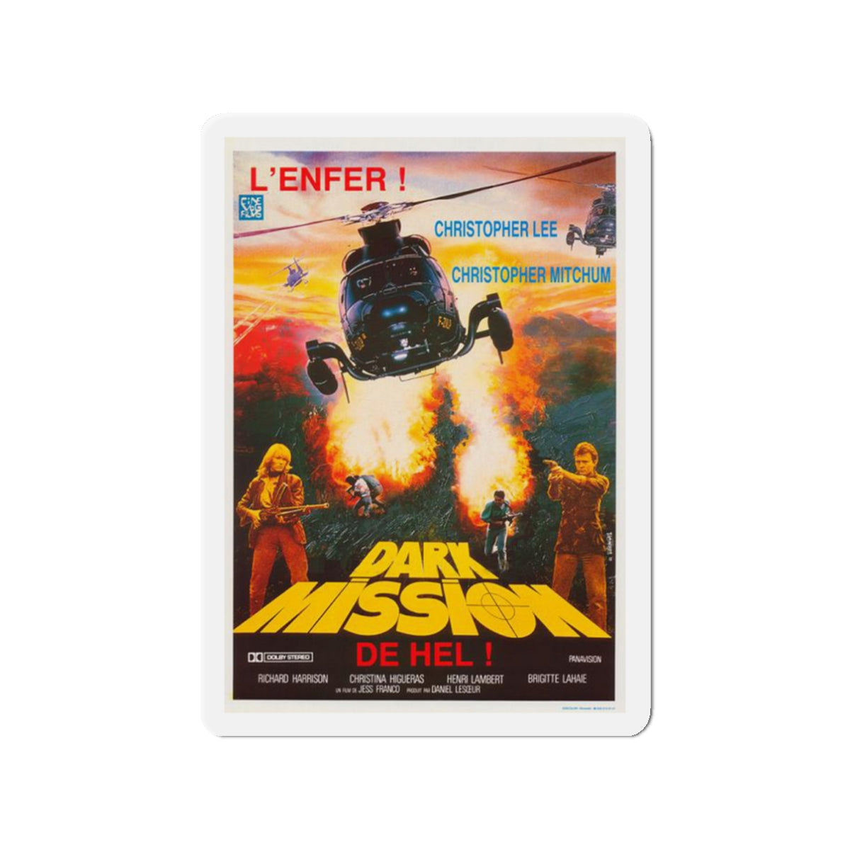 DARK MISSION 1988 Movie Poster - Die-Cut Magnet-3" x 3"-The Sticker Space