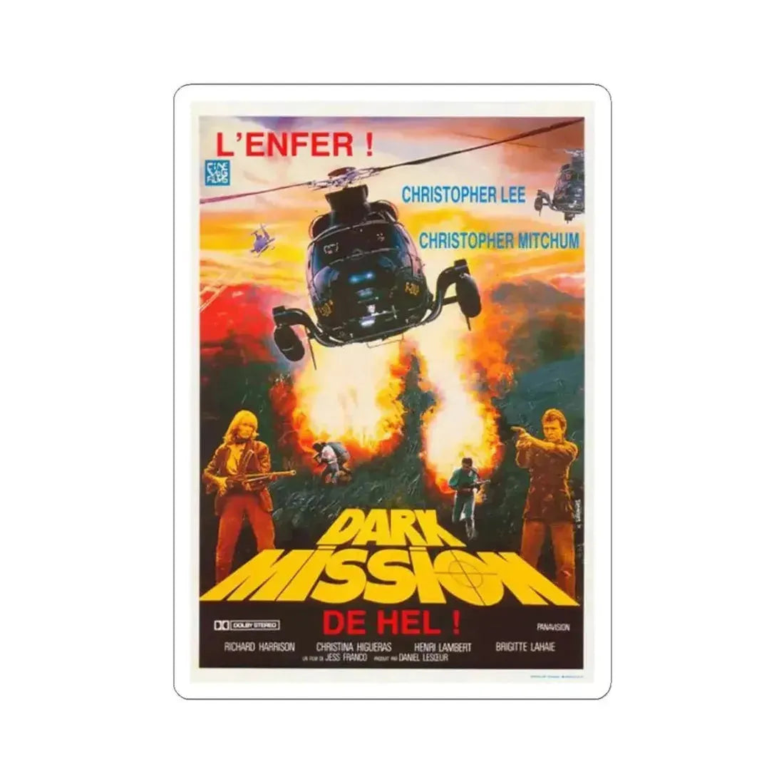 DARK MISSION 1988 Movie Poster - STICKER Vinyl Kiss-Cut Decal 3 Inch White - The Sticker Space