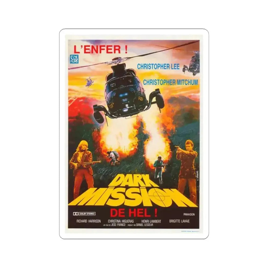 DARK MISSION 1988 Movie Poster - STICKER Vinyl Kiss-Cut Decal 6 Inch White - The Sticker Space