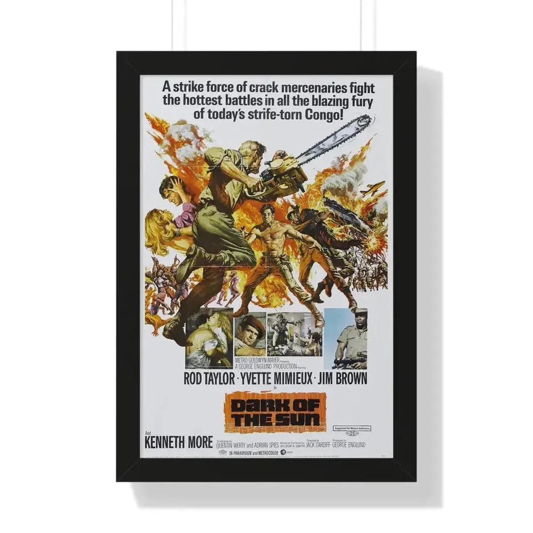 DARK OF THE SUN (MERCENARIES) 1968 - Framed Movie Poster - The Sticker Space