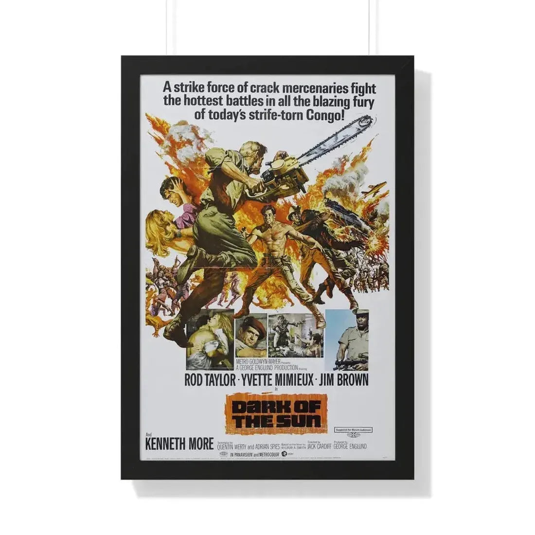 DARK OF THE SUN (MERCENARIES) 1968 - Framed Movie Poster - The Sticker Space
