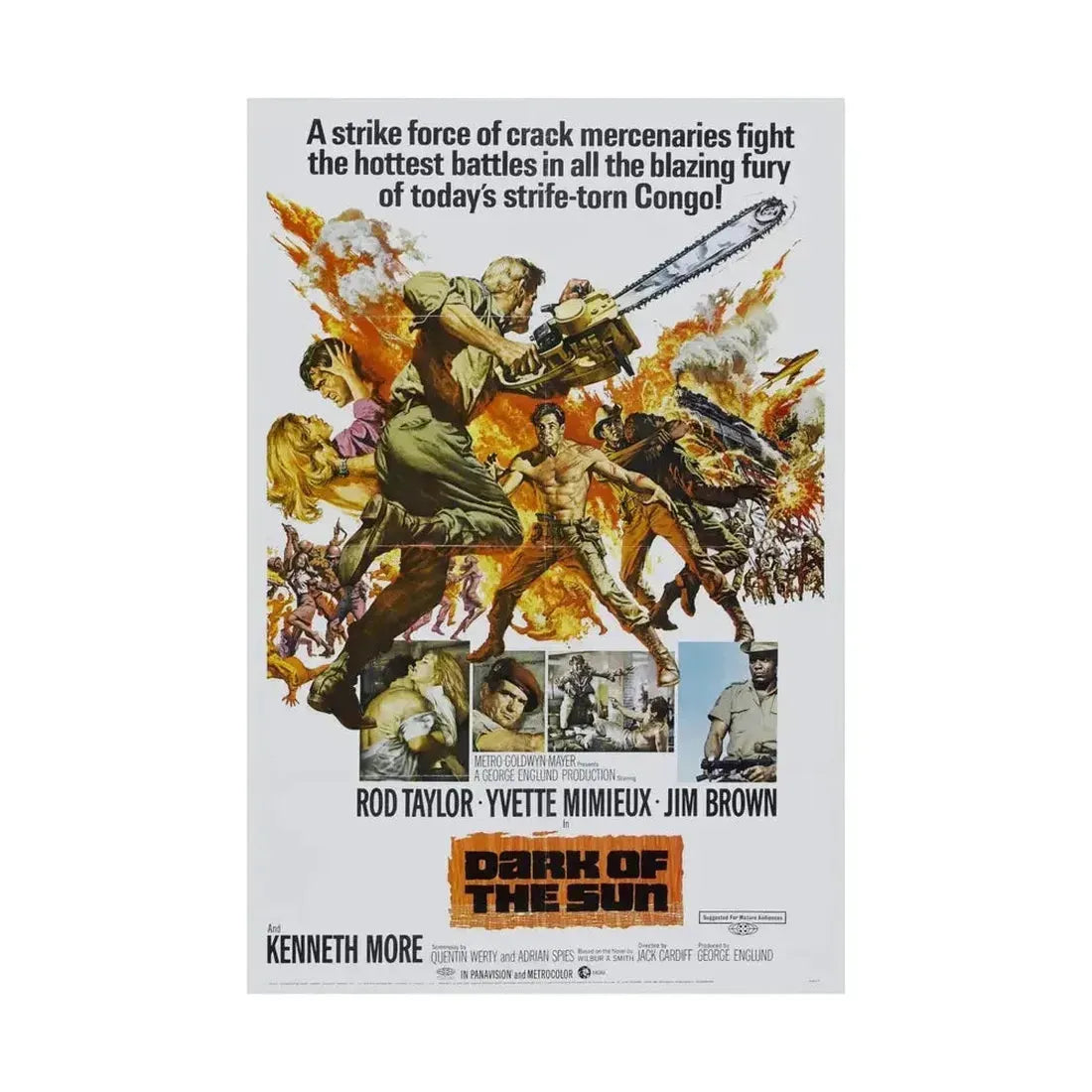 DARK OF THE SUN (MERCENARIES) 1968 - Paper Movie Poster - The Sticker Space