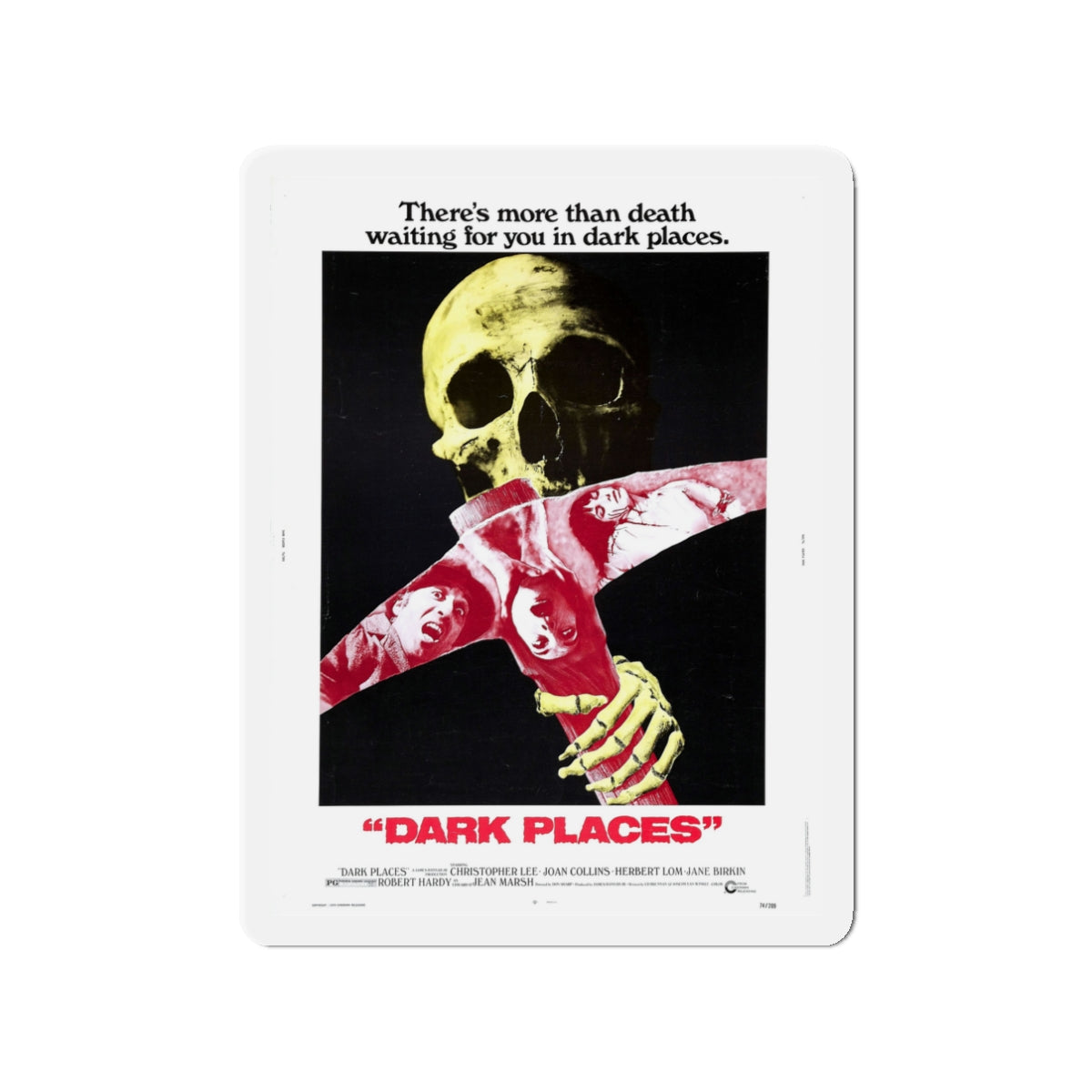 DARK PLACES 1974 Movie Poster - Die-Cut Magnet-3" x 3"-The Sticker Space