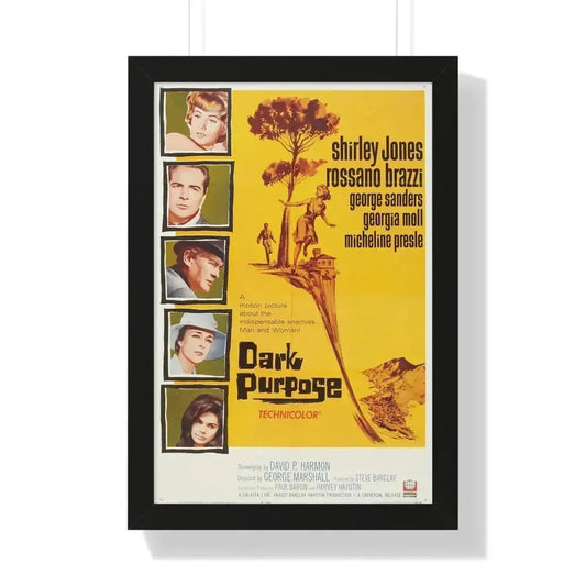 DARK PURPOSE 1964 - Framed Movie Poster 16″ x 24″ Black - The Sticker Space
