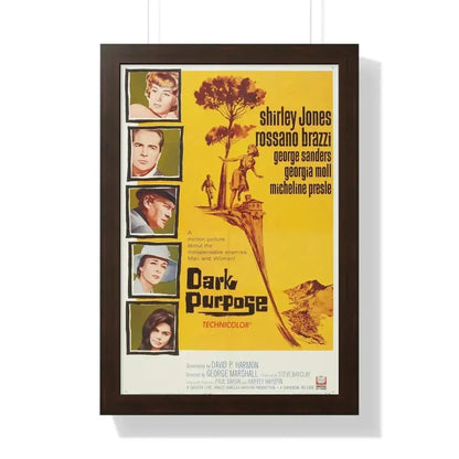 DARK PURPOSE 1964 - Framed Movie Poster 16″ x 24″ Walnut - The Sticker Space