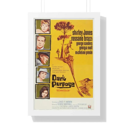 DARK PURPOSE 1964 - Framed Movie Poster 16″ x 24″ White - The Sticker Space