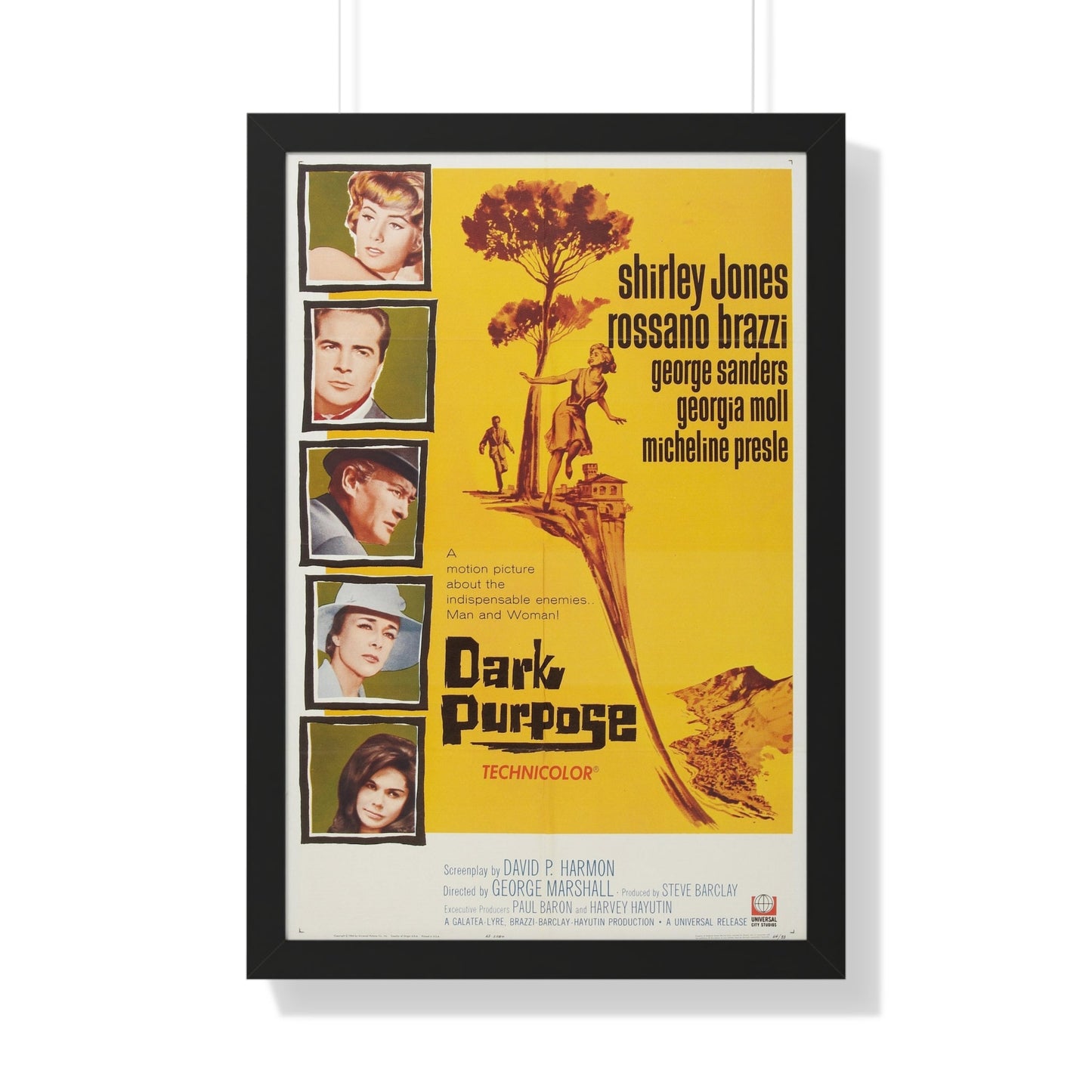 DARK PURPOSE 1964 - Framed Movie Poster-20" x 30"-The Sticker Space