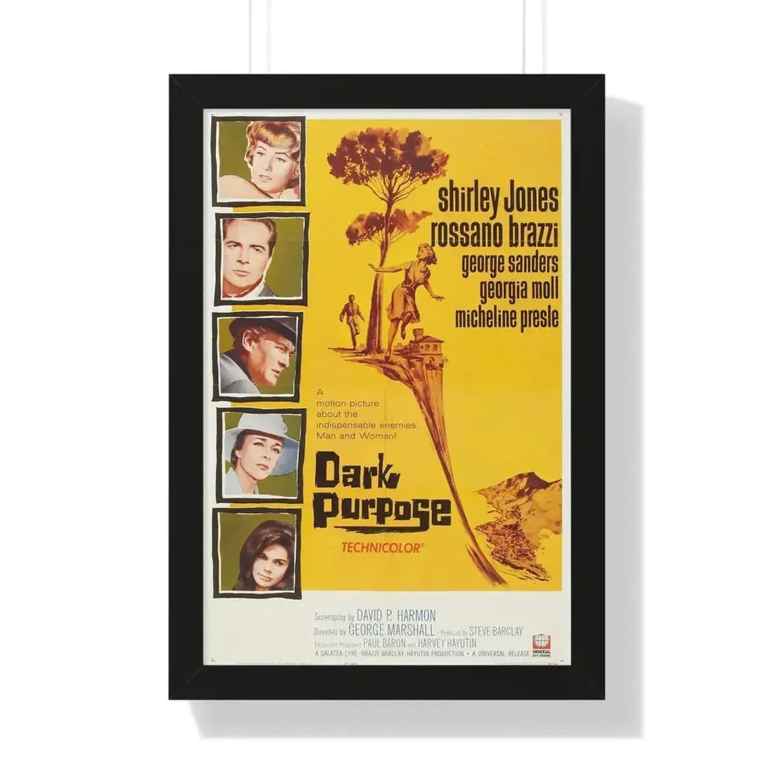 DARK PURPOSE 1964 - Framed Movie Poster - The Sticker Space