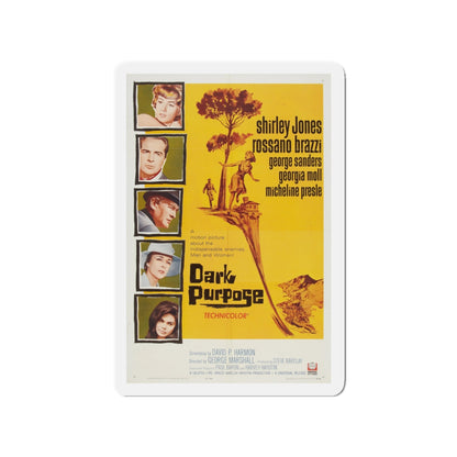 DARK PURPOSE 1964 Movie Poster - Die-Cut Magnet-3" x 3"-The Sticker Space